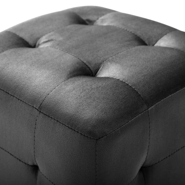 vidaXL Taburetky 2 ks čierne 30x30x30 cm semišová látka – Obrázok 4
