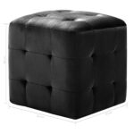 vidaXL Taburetky 2 ks čierne 30x30x30 cm semišová látka – Obrázok 6
