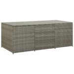 vidaXL Záhradný úložný box sivý 180x90x70 cm polyratanový