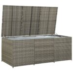vidaXL Záhradný úložný box sivý 180x90x70 cm polyratanový – Obrázok 4