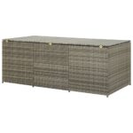 vidaXL Záhradný úložný box sivý 180x90x70 cm polyratanový – Obrázok 7