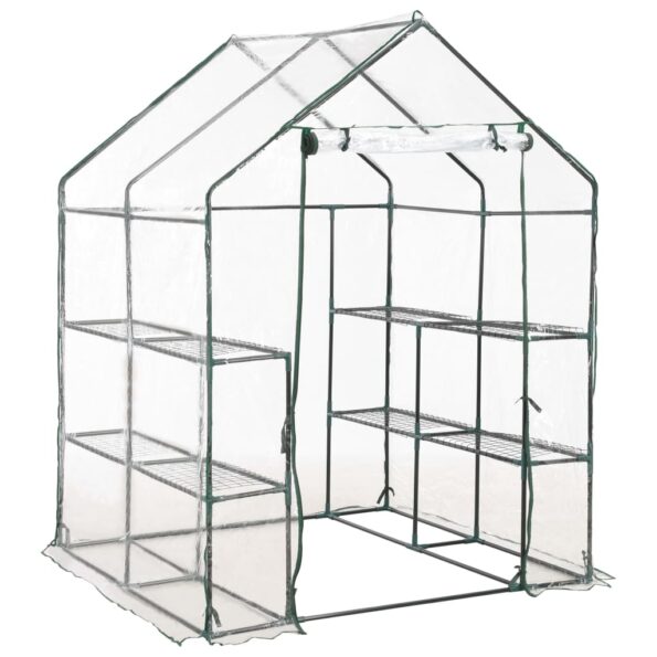 vidaXL Skleník s 8 policami 143x143x195 cm – Obrázok 2