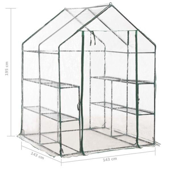 vidaXL Skleník s 8 policami 143x143x195 cm – Obrázok 8