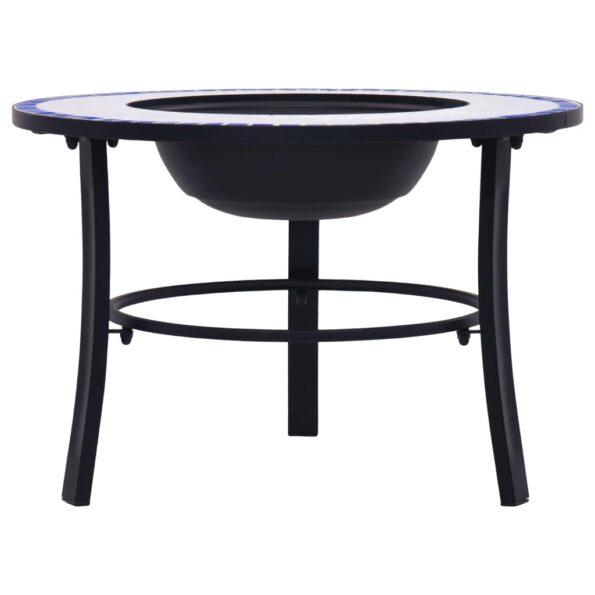 vidaXL Mozaikové ohnisko, modro biele 68 cm, keramika – Obrázok 4