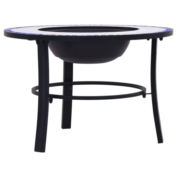 vidaXL Mozaikové ohnisko, modro biele 68 cm, keramika – Obrázok 5