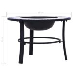 vidaXL Mozaikové ohnisko, modro biele 68 cm, keramika – Obrázok 9