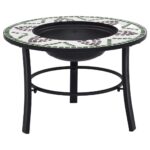 vidaXL Mozaikové ohnisko, zelené 68 cm, keramika