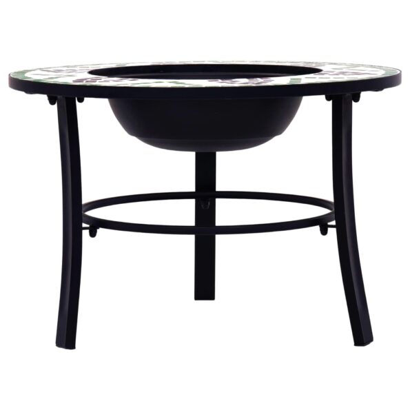 vidaXL Mozaikové ohnisko, zelené 68 cm, keramika – Obrázok 4