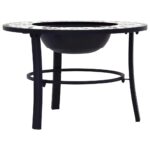 vidaXL Mozaikové ohnisko, zelené 68 cm, keramika – Obrázok 5
