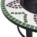 vidaXL Mozaikové ohnisko, zelené 68 cm, keramika – Obrázok 7
