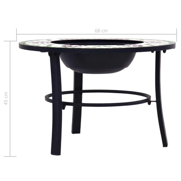 vidaXL Mozaikové ohnisko, zelené 68 cm, keramika – Obrázok 9