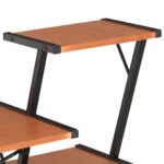 vidaXL Stôl s poličkami, čierno hnedý 116x50x93 cm – Obrázok 5