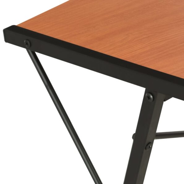 vidaXL Stôl s poličkami, čierno hnedý 116x50x93 cm – Obrázok 6