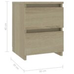 vidaXL Nočné stolíky 2 ks, dub sonoma 30x30x40 cm, kompozitné drevo – Obrázok 7