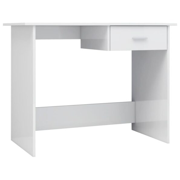 vidaXL Písací stôl, lesklý biely 100x50x76 cm, kompozitné drevo – Obrázok 2