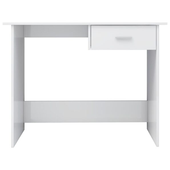 vidaXL Písací stôl, lesklý biely 100x50x76 cm, kompozitné drevo – Obrázok 4