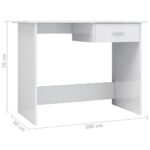 vidaXL Písací stôl, lesklý biely 100x50x76 cm, kompozitné drevo – Obrázok 6