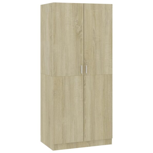 vidaXL Šatník, dub sonoma 80x52x180 cm, kompozitné drevo – Obrázok 2