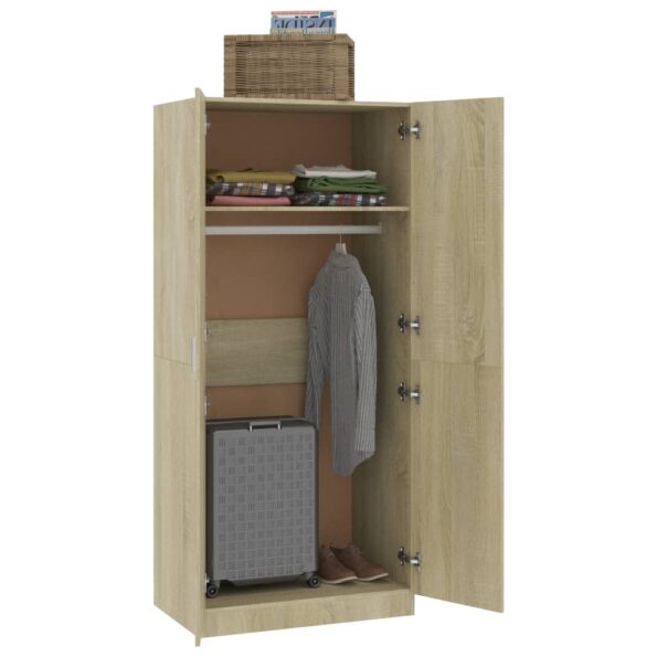 vidaXL Šatník, dub sonoma 80x52x180 cm, kompozitné drevo – Obrázok 4