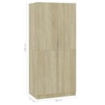 vidaXL Šatník, dub sonoma 80x52x180 cm, kompozitné drevo – Obrázok 8
