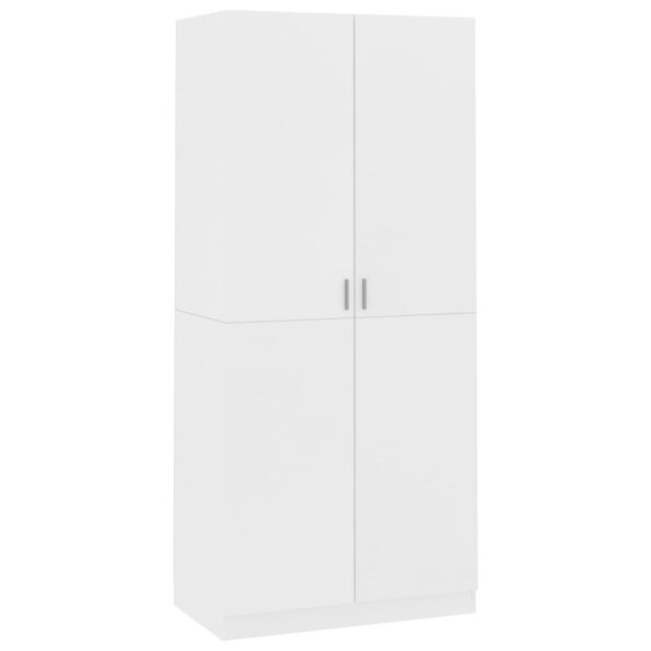 vidaXL Šatník, biely 90x52x200 cm, kompozitné drevo – Obrázok 2