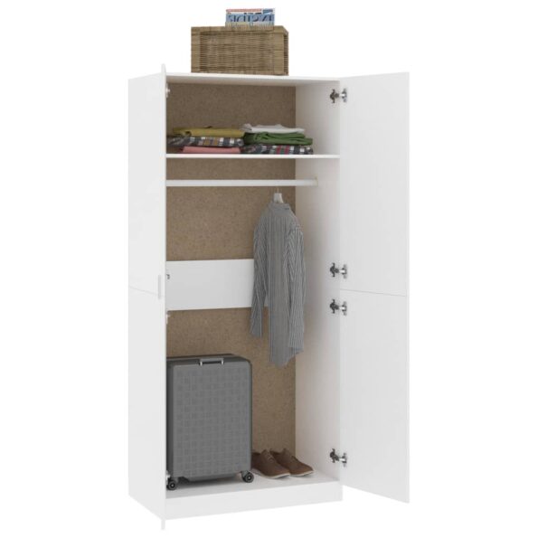 vidaXL Šatník, biely 90x52x200 cm, kompozitné drevo – Obrázok 4