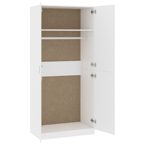 vidaXL Šatník, biely 90x52x200 cm, kompozitné drevo – Obrázok 5