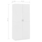 vidaXL Šatník, biely 90x52x200 cm, kompozitné drevo – Obrázok 8