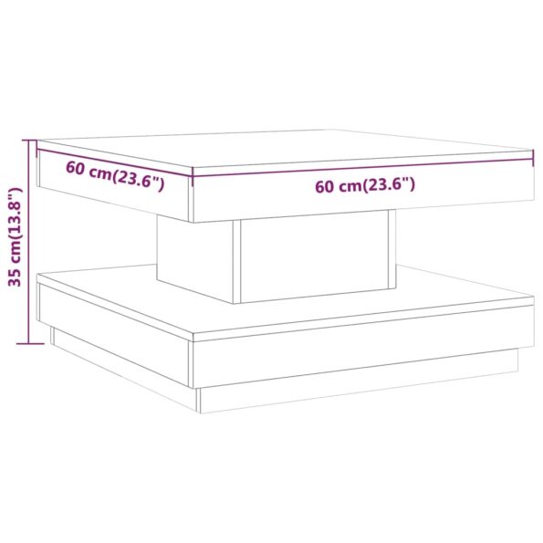 vidaXL Konferenčný stolík tmavohnedý 60x60x35 cm MDF – Obrázok 6