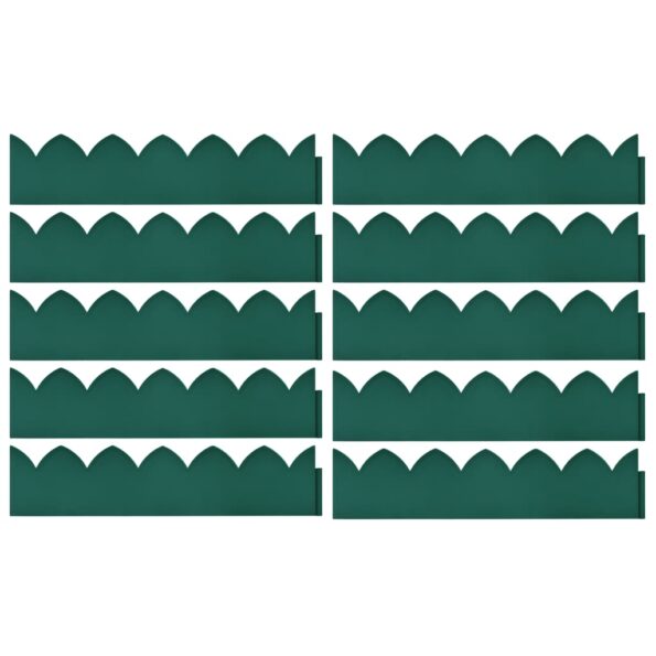 vidaXL Obruba trávnika 10 ks zelená 65x15 cm PP – Obrázok 2