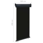 vidaXL Bočná markíza na balkón 100x250 cm, čierna – Obrázok 11