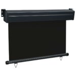 vidaXL Bočná markíza na balkón 100x250 cm, čierna – Obrázok 3