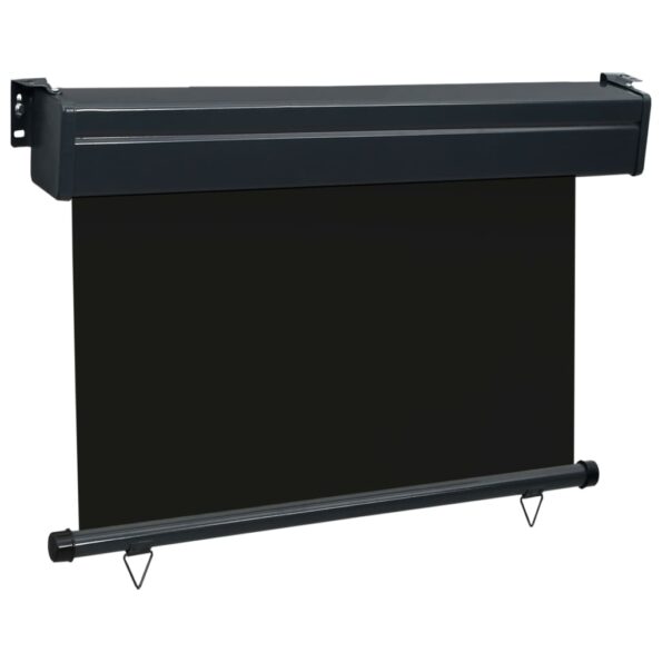 vidaXL Bočná markíza na balkón 100x250 cm, čierna – Obrázok 3