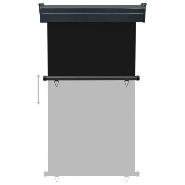 vidaXL Bočná markíza na balkón 100x250 cm, čierna – Obrázok 7