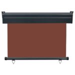vidaXL Bočná markíza na balkón 100x250 cm, hnedá – Obrázok 4