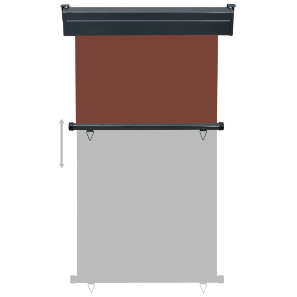 vidaXL Bočná markíza na balkón 100x250 cm, hnedá – Obrázok 5