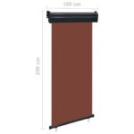 vidaXL Bočná markíza na balkón 100x250 cm, hnedá – Obrázok 10