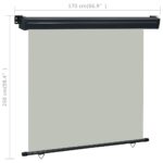 vidaXL Bočná markíza na balkón 170x250 cm sivá – Obrázok 10