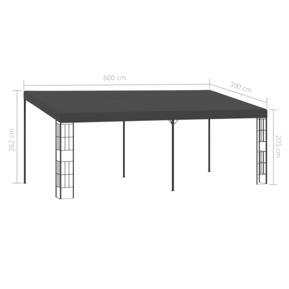 vidaXL Nástenný altánok 3x6 m antracitový látkový – Obrázok 6