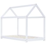 vidaXL Detský posteľný rám biely 80x160 cm borovicový masív – Obrázok 3