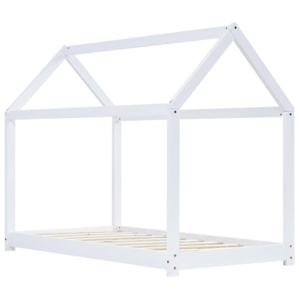 vidaXL Detský posteľný rám biely 80x160 cm borovicový masív – Obrázok 3