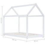 vidaXL Detský posteľný rám biely 80x160 cm borovicový masív – Obrázok 8