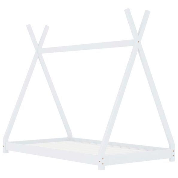 vidaXL Detský posteľný rám biely 80x160 cm borovicový masív – Obrázok 2