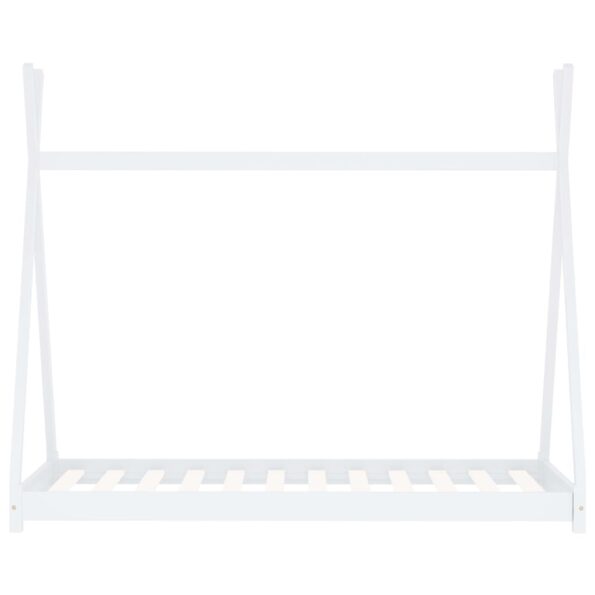 vidaXL Detský posteľný rám biely 80x160 cm borovicový masív – Obrázok 3
