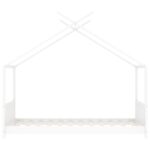 vidaXL Detský posteľný rám biely 70x140 cm borovicový masív – Obrázok 4