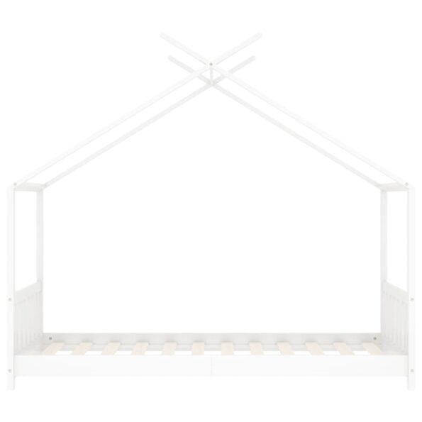 vidaXL Detský posteľný rám biely 70x140 cm borovicový masív – Obrázok 4