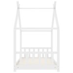 vidaXL Detský posteľný rám biely 70x140 cm borovicový masív – Obrázok 5