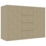 vidaXL Komoda, dub sonoma 88x30x65 cm, kompozitné drevo – Obrázok 2
