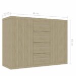 vidaXL Komoda, dub sonoma 88x30x65 cm, kompozitné drevo – Obrázok 6