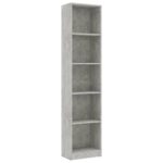 vidaXL Knižnica, 5 políc, betónovo sivá 40x24x175 cm, kompozitné drevo – Obrázok 2
